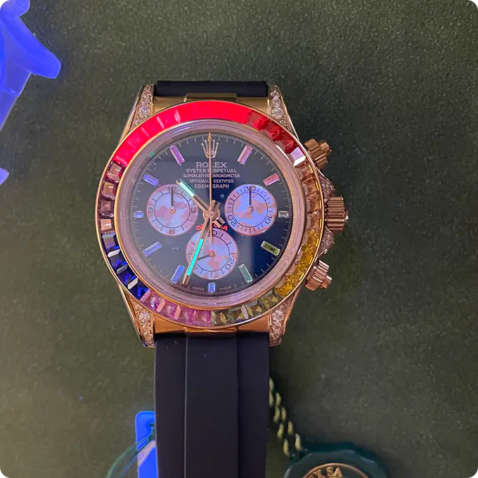 Rainbow 2012 Like New Rolex 116599RBOW Daytona Black Diamond Rainbow