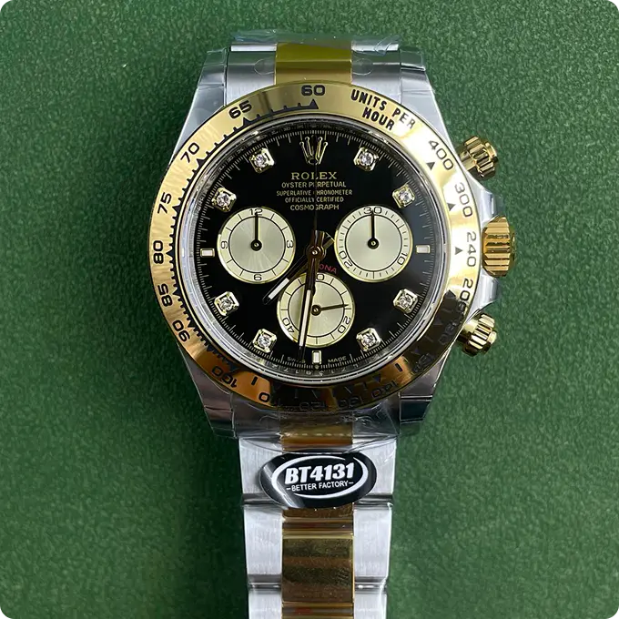 40 16523 ZENITH 18k yellow gold and steel Stainless steel & Gold Black Dial INVERTED 6 PreOwned